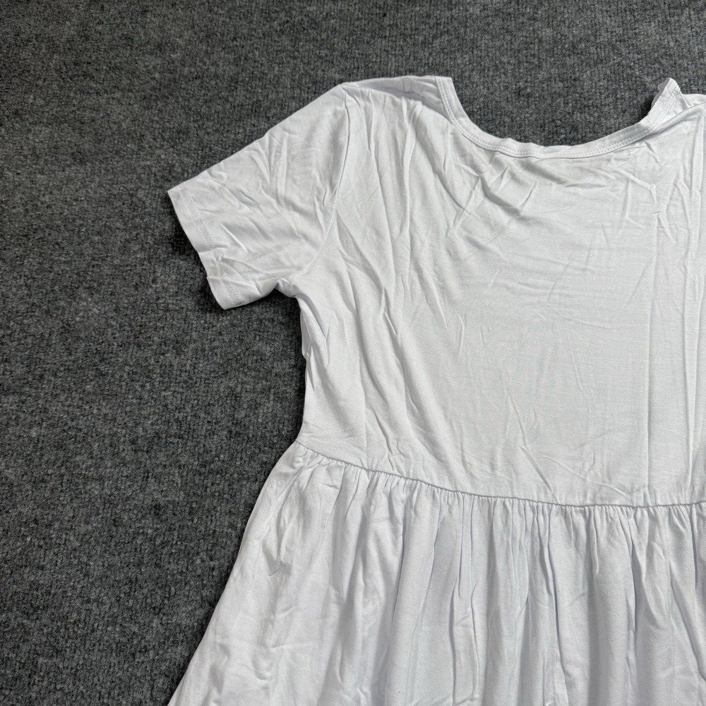 NWT White‎ Short Sleeve Maxi Dress Empire Waist Pockets Flowy Summer Casual - Picture 14 of 16